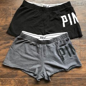 Two pairs of VS PINK shorts